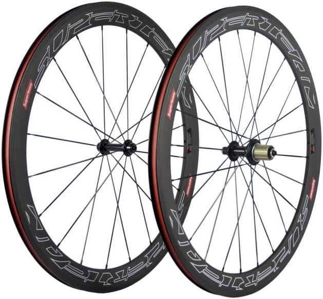 Superteam Carbon Fiber Road Bike Wheels 700C Clincher Wheelset 50mm Matte 23 Width