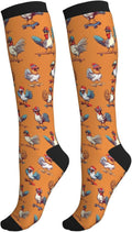 bassyil Compression Socks for Women & Men Circulation 15-20 mmHg Knee High Best Support for Nurses Travel Running Athletic