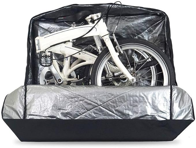 Vincita Soft Transport Bag for Folding Bikes with 4 Spinner Wheels – Travel Case Fits 20" Wheels – Padded Bicycle Carrier with Garment Storage
