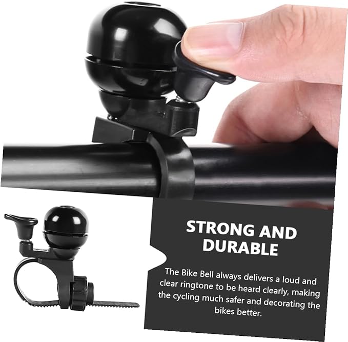 PRETYZOOM Vintage Bike Bell for Scooter and Bicycle Handlebar Copper and Plastic Loud Crisp Sound Safety Accessory for Mountain and Bikes Black