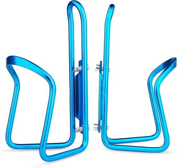 FiveBox Bike Water Bottle Cage, 2Pack Cycling Bicycle Water Bottle Cage Holder Bracket for Mountain Bike MTB Road Bike, Bike Accessories, Made of Lightweight Aluminum Alloy (Blue)