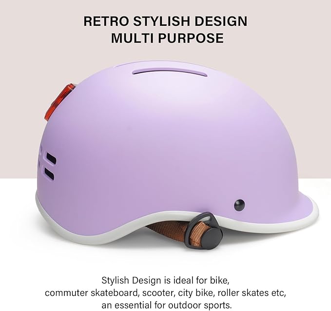 Exclusky Bike Helmet for Adults,Adjustable Cycling Helmet for Men & Women Safety Certified Bicycle Helmet for Commuting, Road Biking, Skating with USB Rechargeable Rear Light