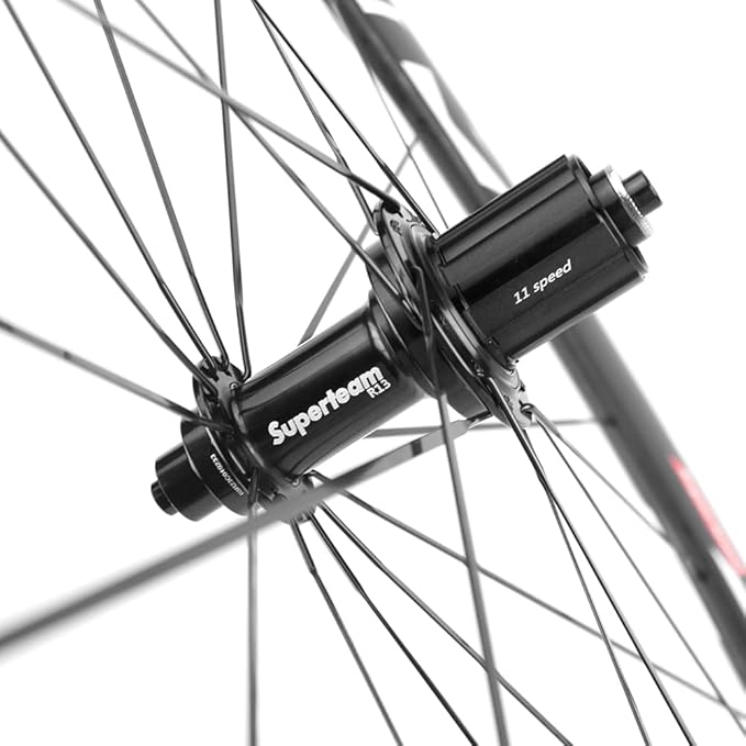 Superteam Carbon Fiber Road Bike Wheels 700C Clincher Wheelset 50mm Matte 23 Width
