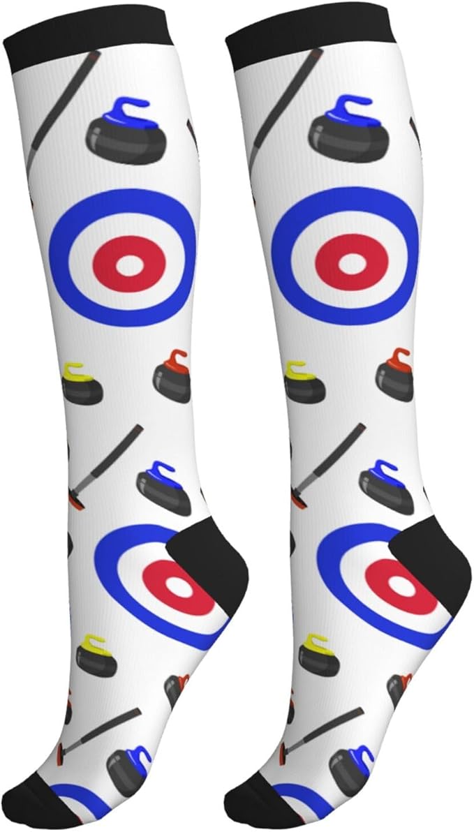 bassyil Compression Socks for Women & Men Circulation 15-20 mmHg Knee High Best Support for Nurses Travel Running Athletic
