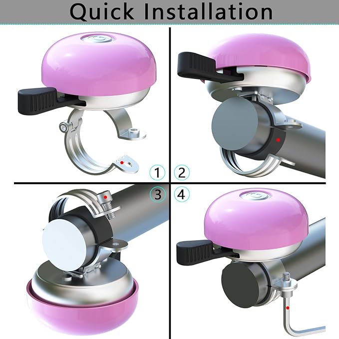 Greallthy Bike Bell Classic Bike Bells for Adults Kids, Bicycle Bell for Handlebars Adult, Loud Sound Beach Cruiser Mountain Bike Bell Accessories.