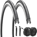 1 or 2 Pack 700X23C/25C/28C/35C Road Bike Tires with or Without 2 Inner Tubes Presta Valve and 2 levers for City Commuter Road Pavement Garden Trail Bike Tires