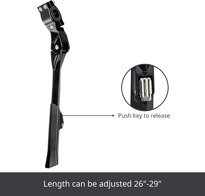 N+1 Adjustable Rear Side Kickstand for Mountain, eBike, Road, City & Heavy Bikes - 26"-29" Inch