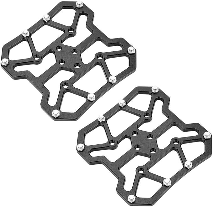 VBESTLIFE 1 Pair Aluminum Alloy Bike yle Clipless Pedal Platform Adapters for Shimano Spd Speedplay (Black, Red)(Black) Clipless Platform Adapter Spd Platform Adapter