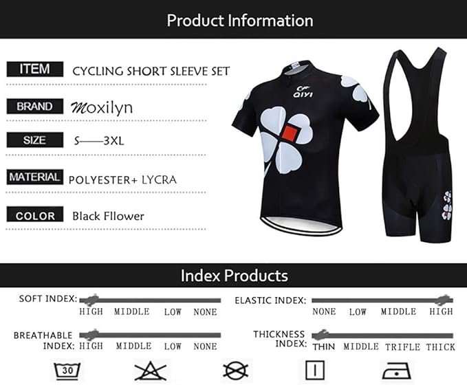 MOXILYN Men's Cycling Jersey Full Zip Riding Clothing Mountain Bike Tops Quick Dry - Bike Shirts