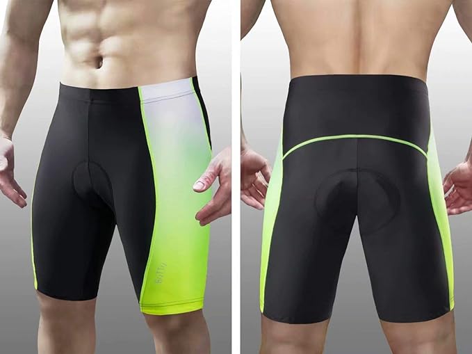 ROTTO Men's Cycling Shorts Padded Bike Shorts with Sponge & Gel Padding for Road & MTB Biking