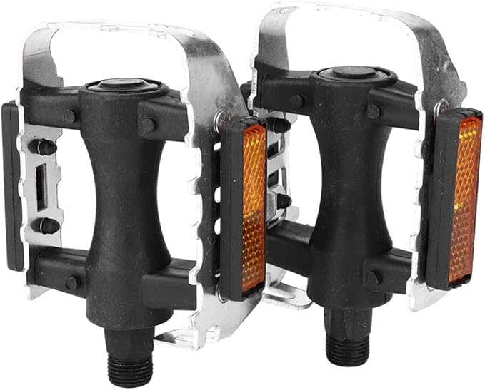 ‌1 Pair Bike Pedals - Non-Slip Aluminum Alloy Platform Pedals with Bearings for Road & Mountain Bikes (9.3x7.8cm, Black)‌