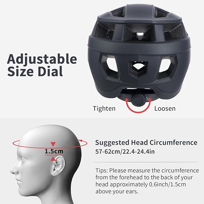 Mountain Bike Helmet for Adults - Dual Shell Lightweight MTB Bicycle Helmet Adjustable for Adults Men Women Youth