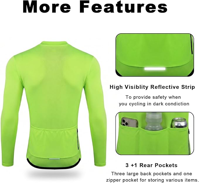 Cycling Jersey Men Bicycle Shirt Short and Long Sleeve MTB Road Biking Jersey with Pockets