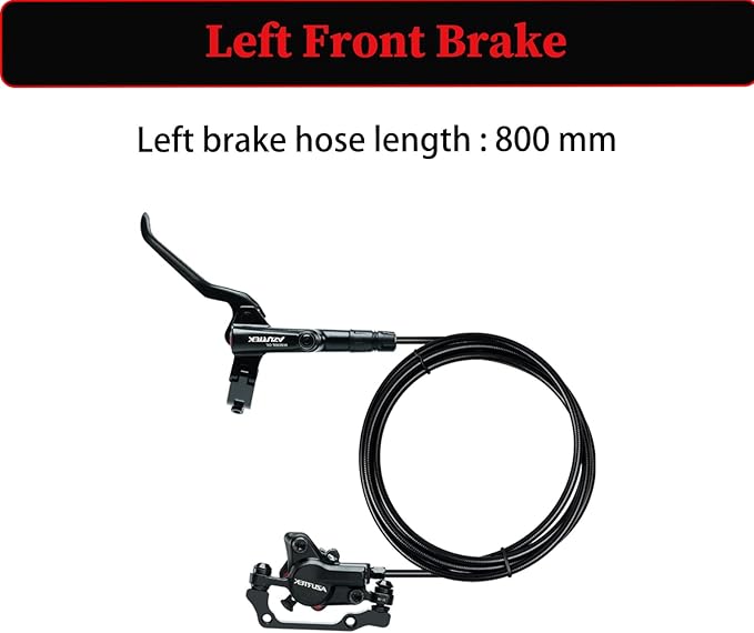 RUJOI Bike Disc Brake Kit, Hydraulic Disc Brake Set with Aluminum Oil Pressure Caliper and Full Aluminum Alloy Bicycle Brake Lever, 2 pcs 180mm Rotor, Pad Adjuster for Road Bike, Mountain Bike.