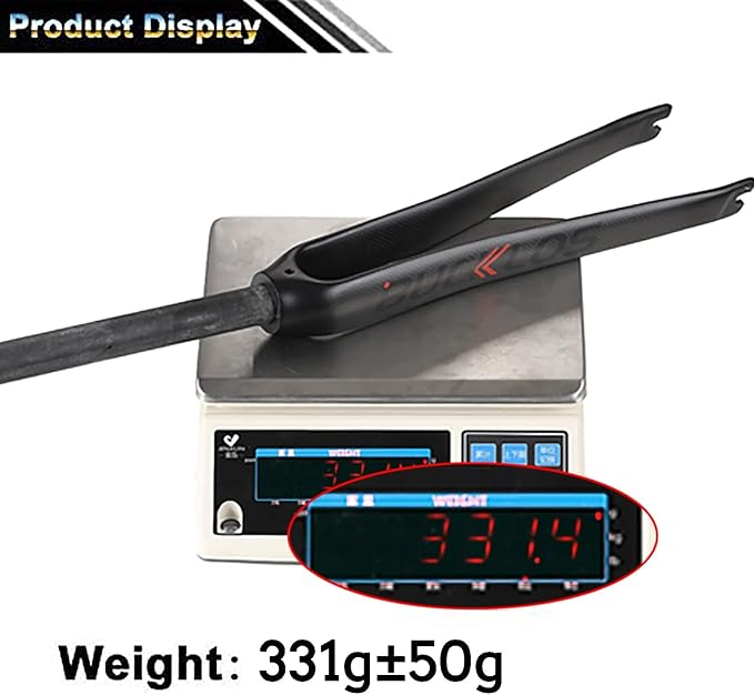 BUCKLOS 28.6mm 700C Full Carbon Fiber Road Bike Rigid Fork, C-Type Clamp Brake, 1-1/8 Threadless Straight Tube Superlight 3K T800 Bicycle Front Fork