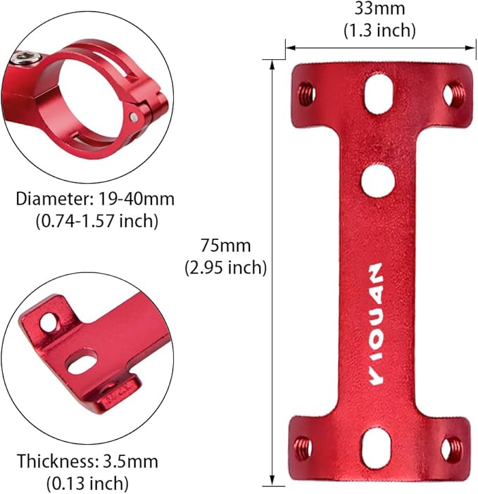 Bike Bottle Cage Adapter Aluminum Alloy Double Headed Bicycle Bottle Cage Extender High Hardness Adjustable Bottle Mount Seat Post Water Bottle Holder with Installation Tool for MTB Road Bike
