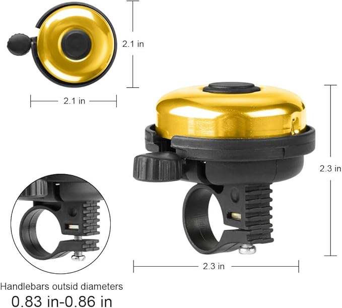 Accmor Classic Bike Bell, Aluminum Bicycle Bell, Loud Crisp Clear Sound Bicycle Bike Bell for Adults Kids