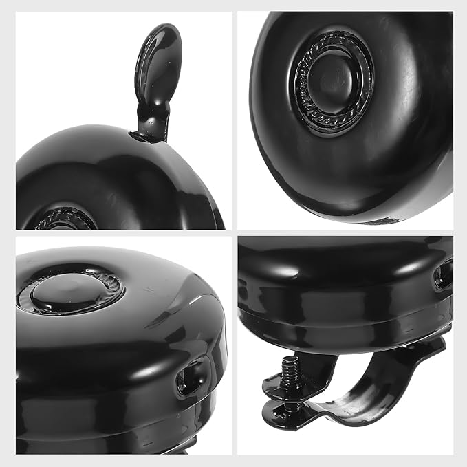 Milisten 2pcs Portable Anti-Loss Cycling Bells Black Vintage Bike Bells for Adults Sturdy Ringing Bicycle Accessories Suitable for Road and Mountain Bikes