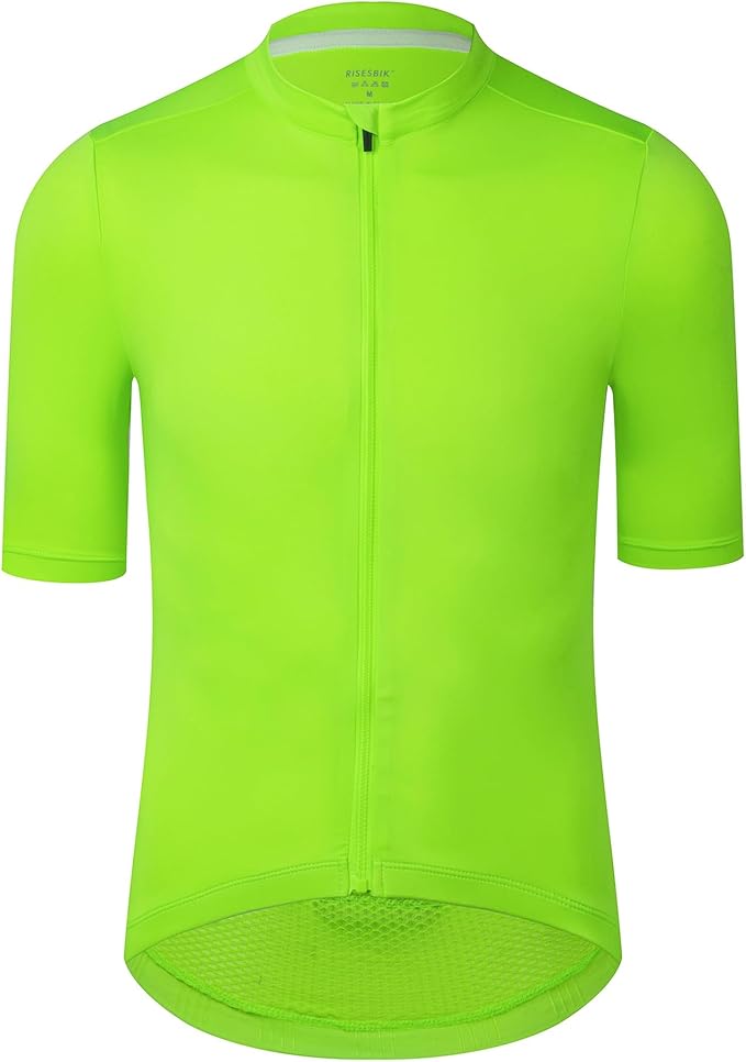 Men's Cycling Jersey Zipper Pocket Short Sleeve Lightweight Aero Race Fit Bike Jersey, UPF 50+ Biking Cycling Shirt