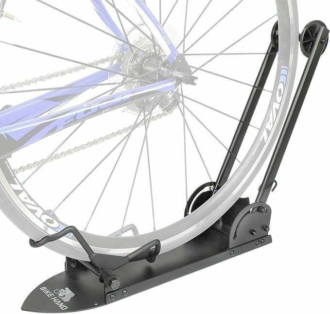 BikeHand Bicycle Floor Parking Rack Stand - for Mountain MTB & Road Bikes Indoor Outdoor Garage Storage - Floor Mounted Classic Rack or for Fat Bike Rack - Max Tire Width 2.4"