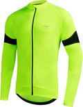 Dooy Men's Cycling Bike Jersey Long Sleeve Full Zipper Biking Shirt with 3 Rear Pockets, Breathable MTB Shirts Basic Series