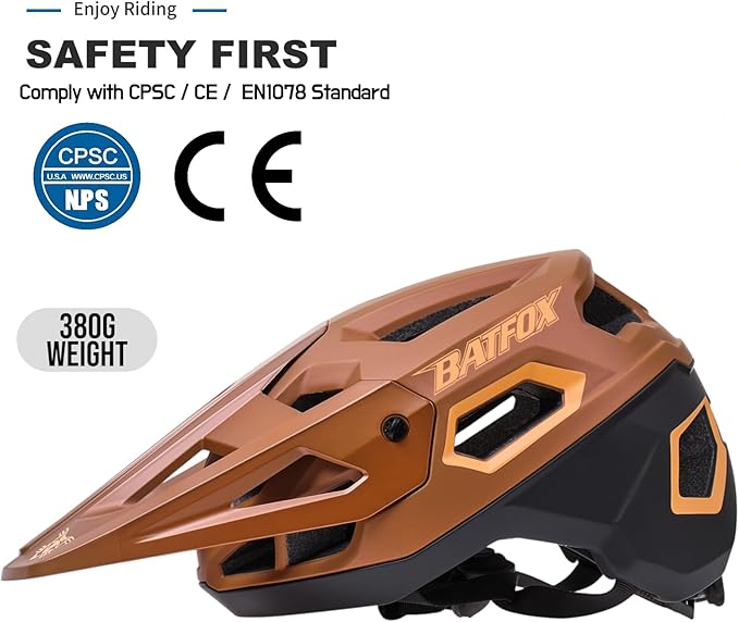 BATFOX Bike Helmet,Mountain Bike Helmet Helmets for Men Women Adults Youth