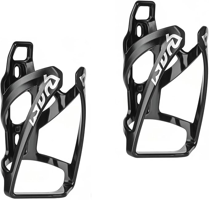 Bike Water Bottle Holder with Screws Lightweight Cycling Bicycle Water Bottle Holder for Road, Mountain Bike (Black-2Pcs)