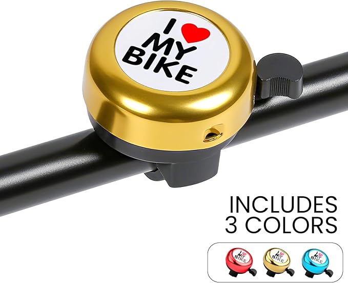Bike Bell, Classic Nostalgic Bell, Loud Sound, Bicycle Accessories, Kids Bike Bell and Balance Car Bell, Adult Bicycle Bell,Red/Yellow/Blue - 3 Colors