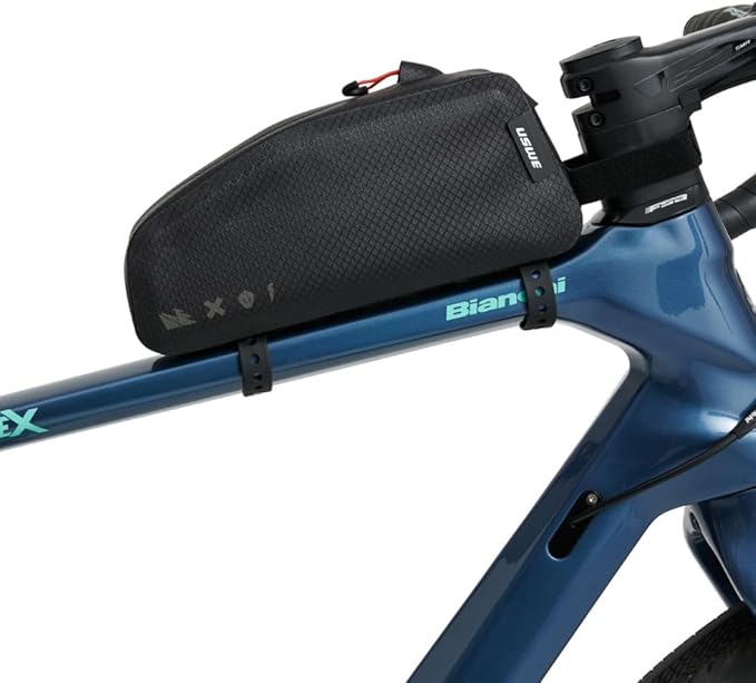 USWE Top Tube Bike Bag, Bolt on Top Tube Bag, Bicycle Bags for Bikes Front Frame, Waterproof Bike Pouch Pack, Phone Bag Cycling Accessories for Mountain Bike, Racing, MTB, E-MTB, Gravel