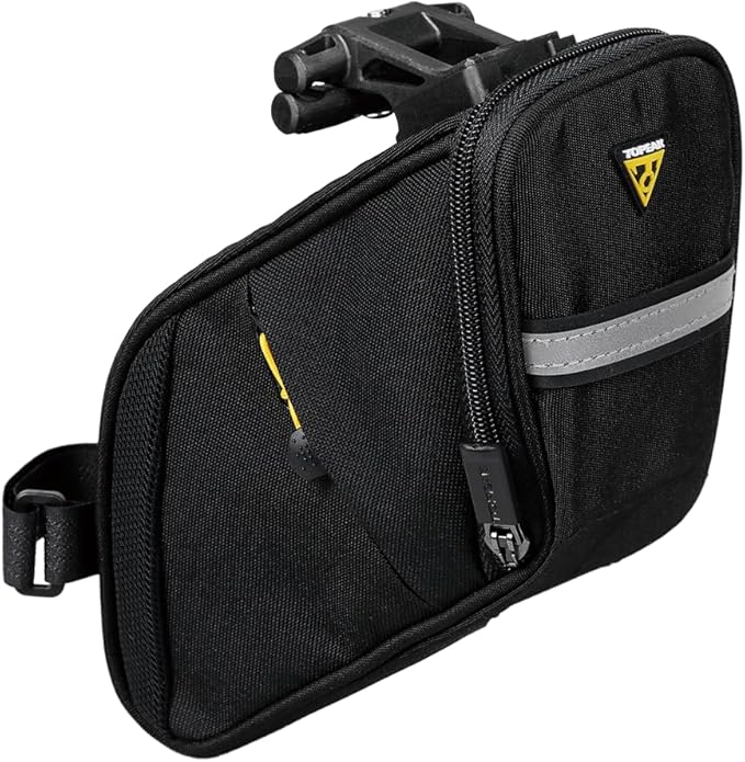 Topeak Aero Wedge Pack DX Medium – 0.9 L Expanding Under‑Saddle Seat Bag with QuickClick F25 Mount, Reflective Strip & Tool Compartments