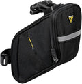 Topeak Aero Wedge Pack DX Medium – 0.9 L Expanding Under‑Saddle Seat Bag with QuickClick F25 Mount, Reflective Strip & Tool Compartments