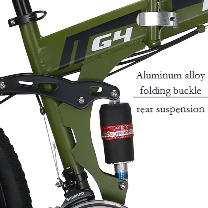 EUROBIKE Folding Bike,Folding Bike for Adults,21 Speed Bike,26/27.5 Inches, Dual Suspension Bike | Dual Suspension Bike