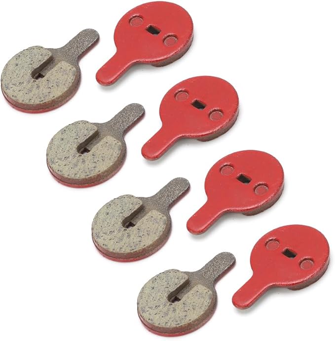 Bike Disc Brake Pads, Bicycle Resin Oil Brakes Pad Semi Metal Smooth Braking Low Noise Replacement Bicycle Pads Kit Cycling Mute 026 Accessory Set for BOL BB8 Mountain Electric Scooters 4 Pairs