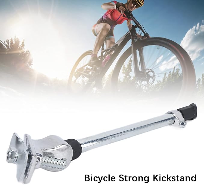 Adjustable Bike Kickstand, Aluminum Alloy Center Mount Bicycle Kickstands for 24‑27 Inch Road Mountain Bikes