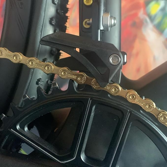 Chain Guide Mountain Bike, Chain Guide, Chain Guide Protector Aluminium Alloy, Bicycle Chain Protector, Clamp Mount Chain Stabilizer, Bike Chain Guard for Most Bicycle red 31.8 clamp Ring