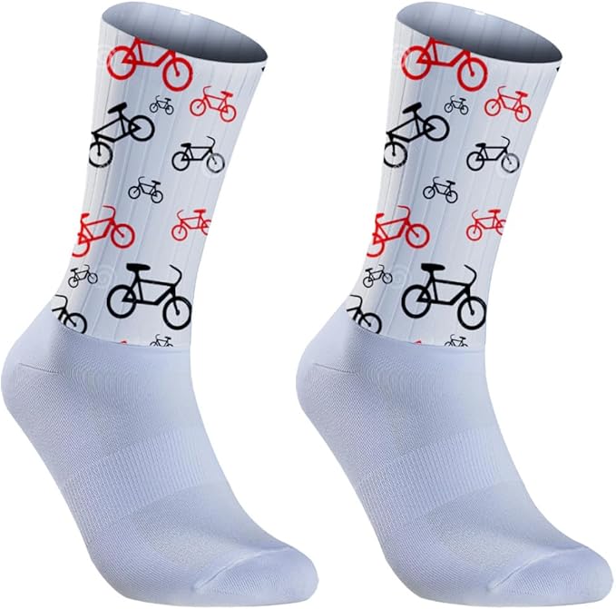 Cycling Socks Athletic Crew Socks Breathable Cushioned Compression Running Hiking Socks For Mens Womens