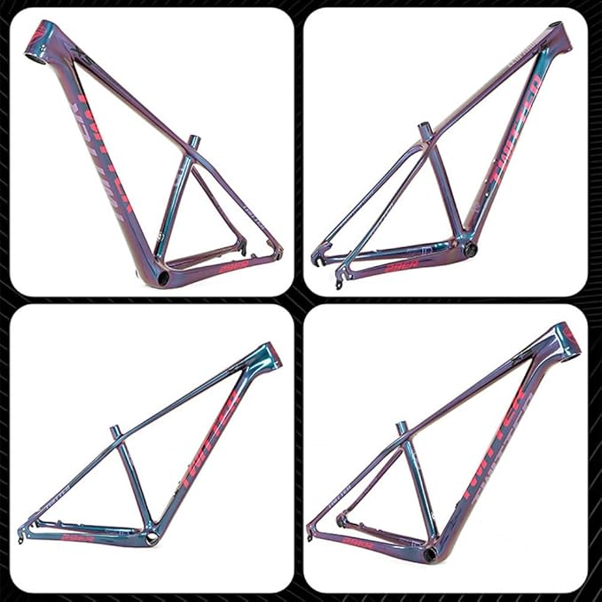 TUJISEK 27.5 29er Mountain Bikes Frame Carbon Fiber 15''/17''/19'' Mountain Bikes Frame QR 5 * 135mm Disc Brake XC Frame Full Colour Change Internal Routing