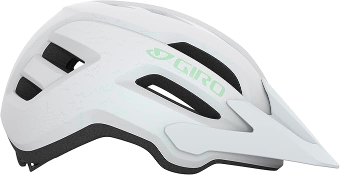 Giro Fixture II MIPS Mountain Bike Helmet for Men, Women, Kids, and Adults – Matte White/Green Logo, Universal Women (50-57 cm)