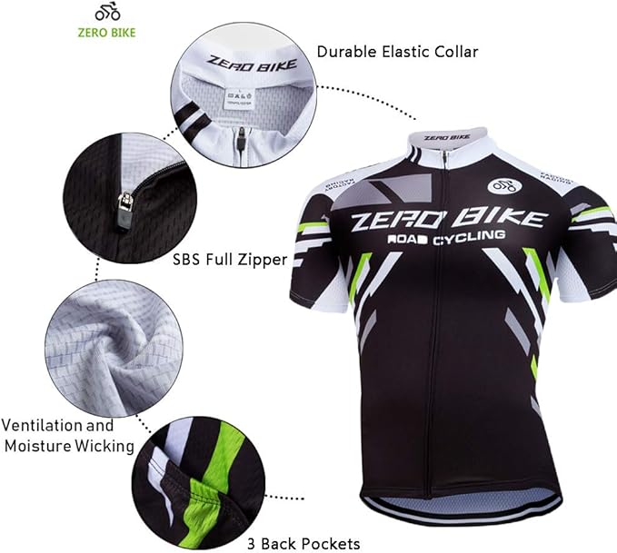 Men's Short Sleeve Breathable Cycling Jersey Set 3D Padded Bicycle Shorts Sportswear Suit Quick Dry