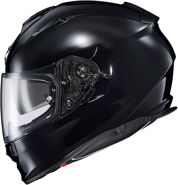 ScorpionEXO Ryzer Full Face Motorcycle Helmet with Pinlock Ready Shield with Integrated Speaker Pockets DOT ECE Approved Solid (Gloss Black - X-Small)