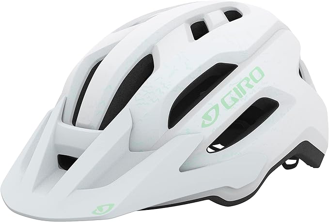 Giro Fixture II MIPS Mountain Bike Helmet for Men, Women, Kids, and Adults – Matte White/Green Logo, Universal Women (50-57 cm)