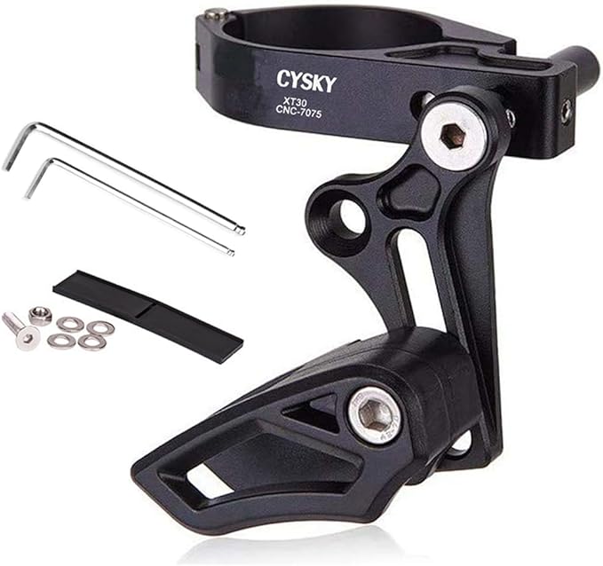 Chain Guide Mountain Bike, CYSKY MTB Chain Guide Direct Mount Chainring Guard Perfect for Most Bicycle Road Bike Mountain Bike BMX Fixie (Alloy Aluminum, Black)