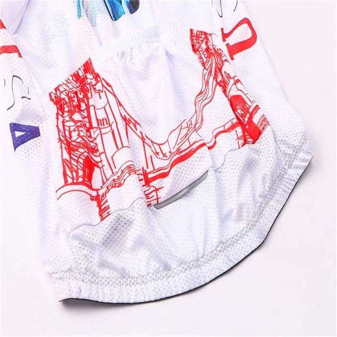 JPOJPO USA Cycling Jersey Men Short Sleeve Bike Shirts Biking Jersey Summer American Bicycle Tops with 3 Pockets Reflective