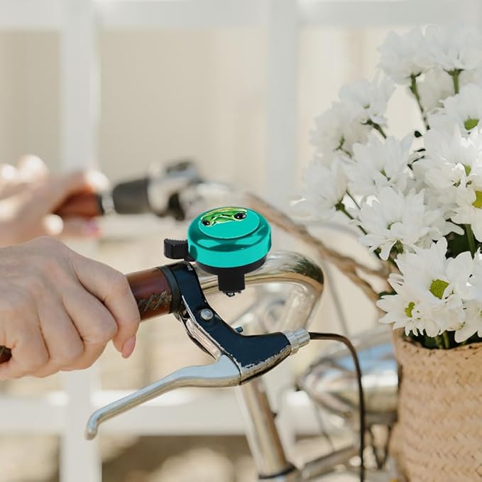 WIRESTER Green Aluminum Round Bike Bell, Classic Ring Bicycle Bell, Bike Accessories Bell Ring for Adults Kids Girls Boys