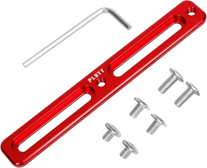PLATT Bike Alt-Position Bottle Cage Mounts,Bike Bottle Cage Adapter,Bicycle B-RAD Mounting Base (Red,2 Slot)