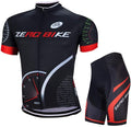 Men's Short Sleeve Breathable Cycling Jersey Set 3D Padded Bicycle Shorts Sportswear Suit Quick Dry