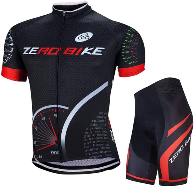 Men's Short Sleeve Breathable Cycling Jersey Set 3D Padded Bicycle Shorts Sportswear Suit Quick Dry