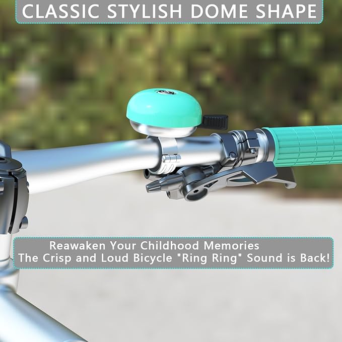 Greallthy Bike Bell Classic Bike Bells for Adults Kids, Bicycle Bell for Handlebars Adult, Loud Sound Beach Cruiser Mountain Bike Bell Accessories.