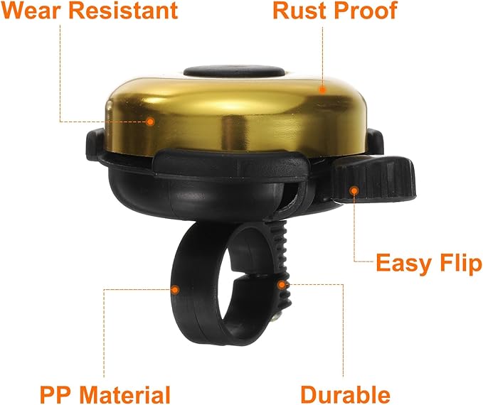 HARFINGTON Bike Bell Classic Bicycle Bell with Loud Crisp Clear Sound Bike Ring Bell Aluminum Bike Accessories for Road Mountain Bike