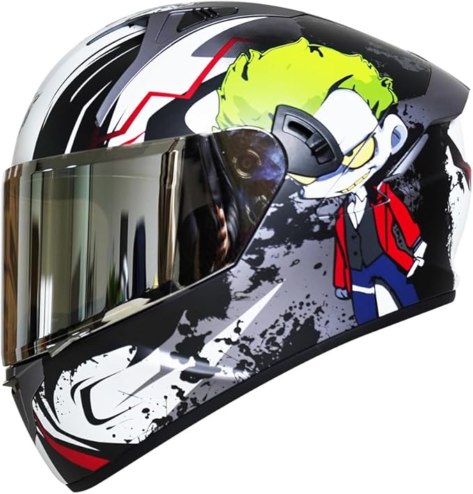 VCOROS X9 Full Face Motorcycle Helmet Replacement Shield 5Color Lens Available (Chrome Silver)